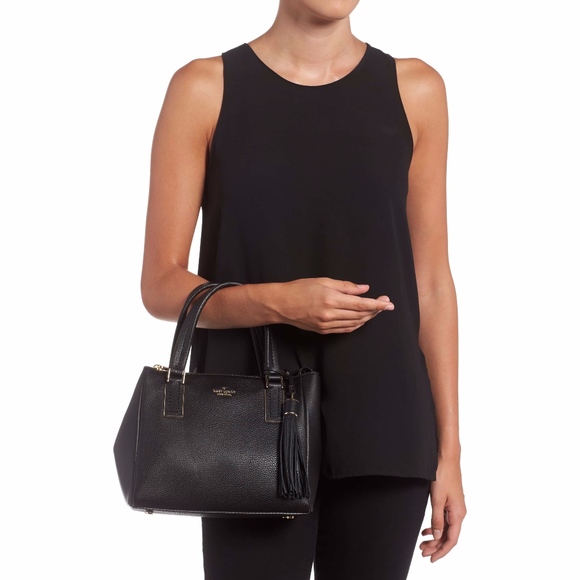 kate spade Black Leather Satchel NWT! - Picture 6 of 8